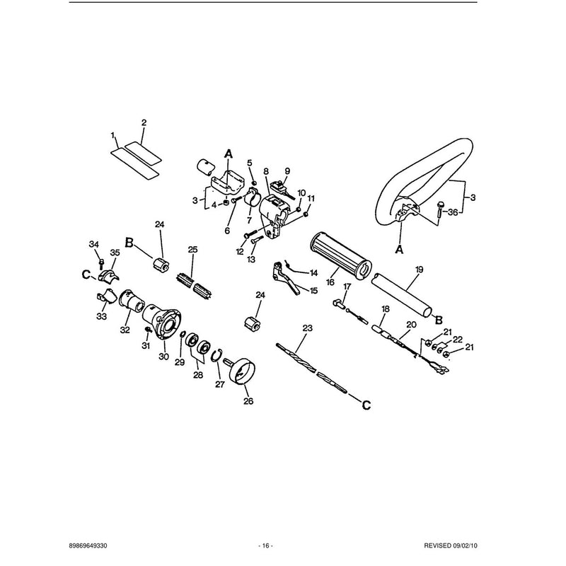 Driveshaft, Handles,Throttle, Stop Switch, Clutch Housing