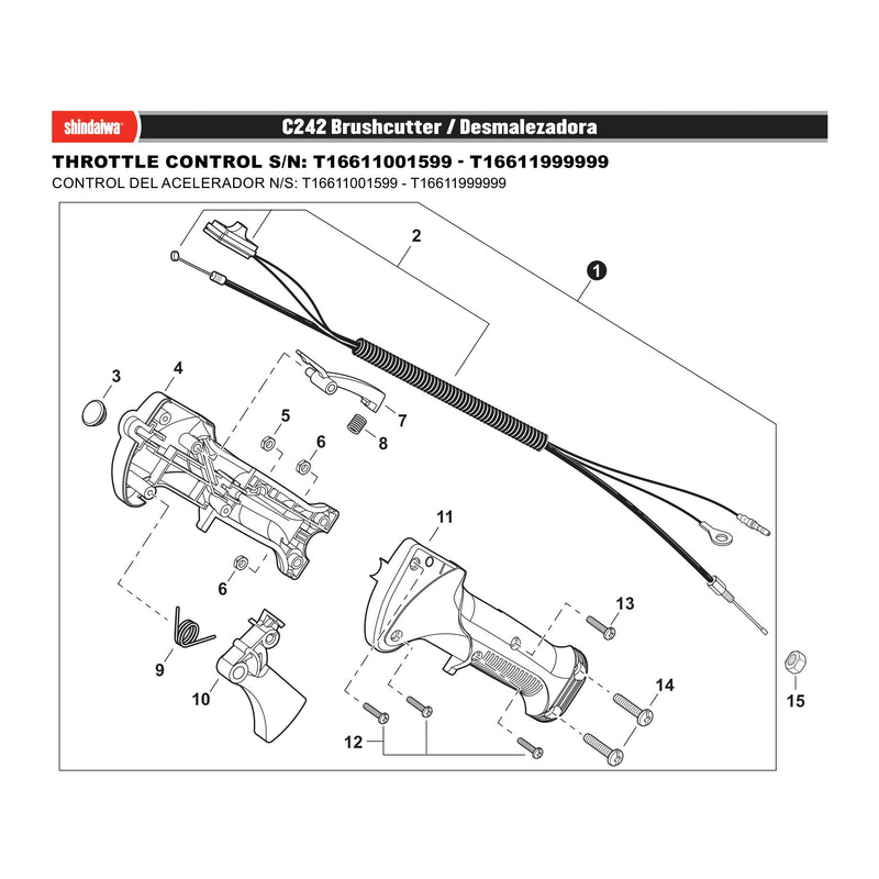THROTTLE CONTROL S/N: T16611001599 - T16611999999