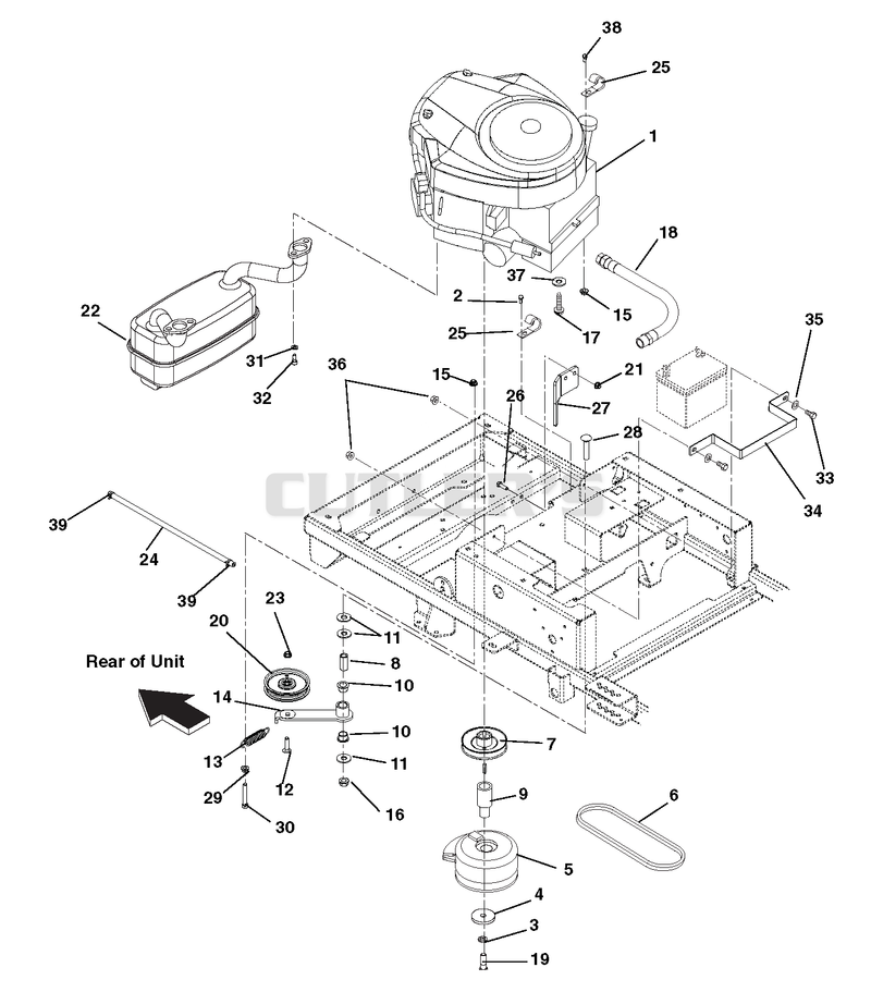 Engine, Exhaust, Belts And Idlers
