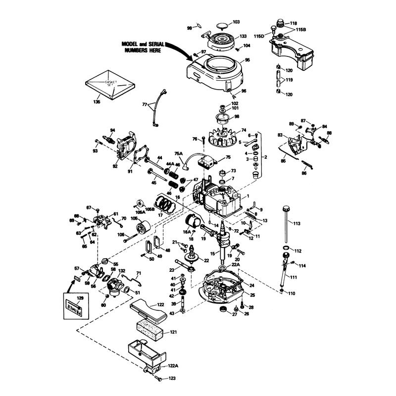 Engine Tecumseh Model No Tvs100-44020b