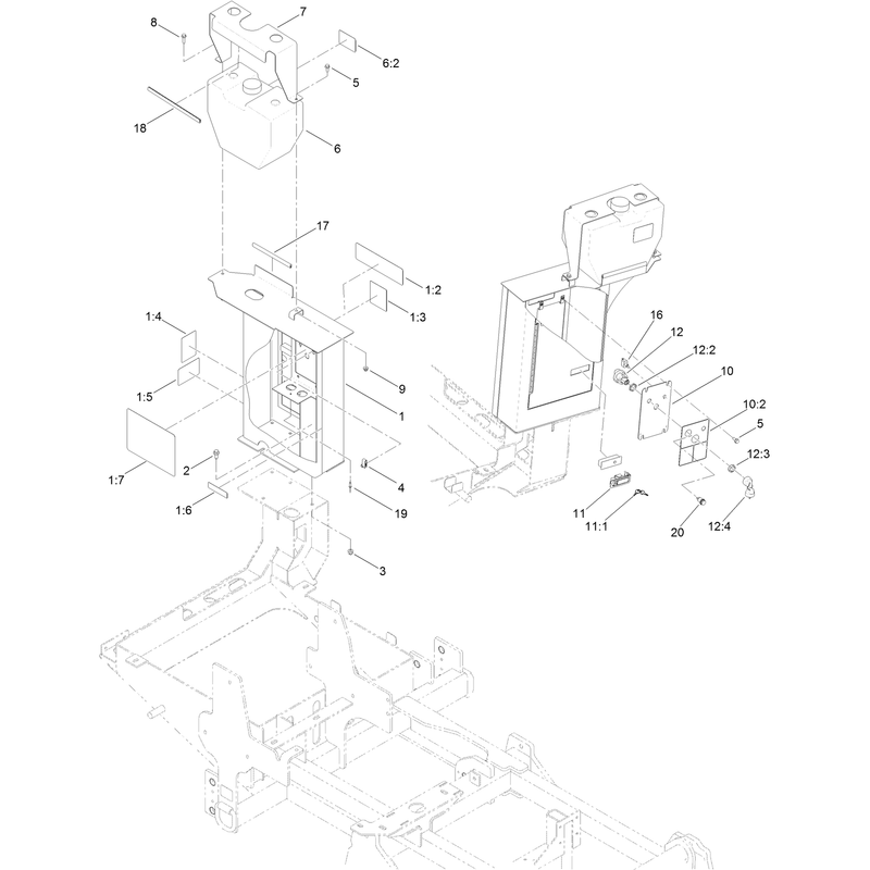 Rear Control Box and Coolant Tank Assembly