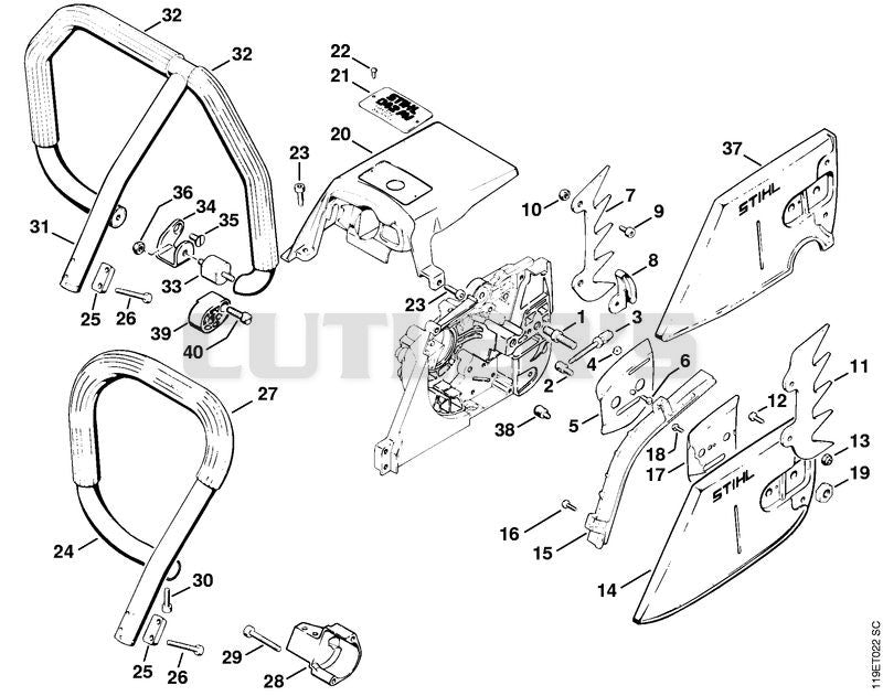 Chain sprocket cover, Handlebar