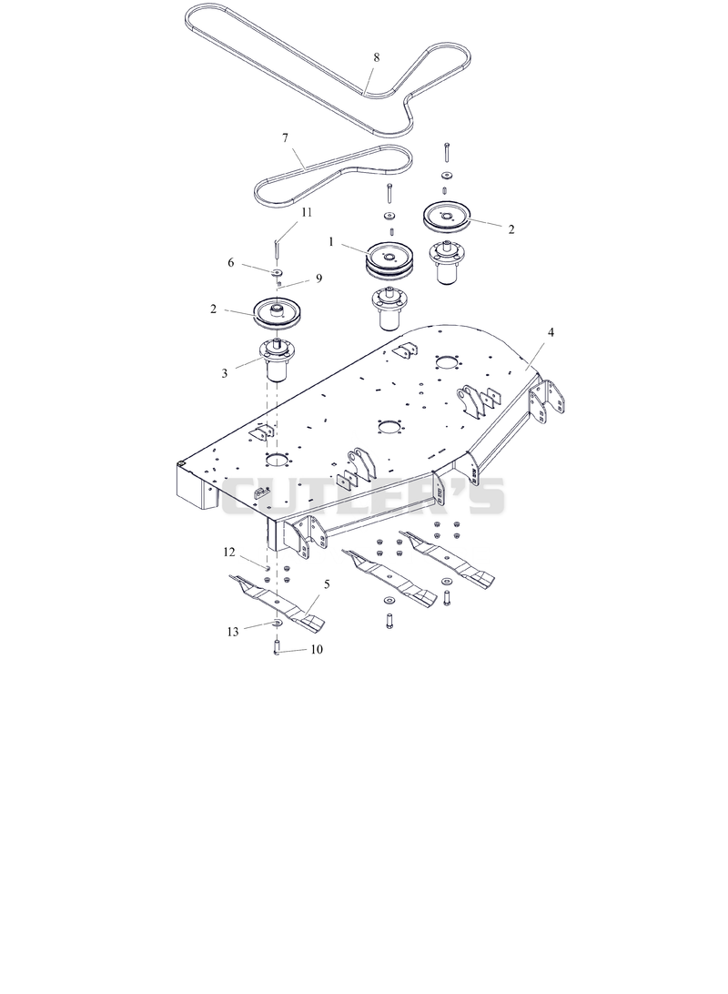 Deck, Belts, Blades, and Spindles - 52" - SD