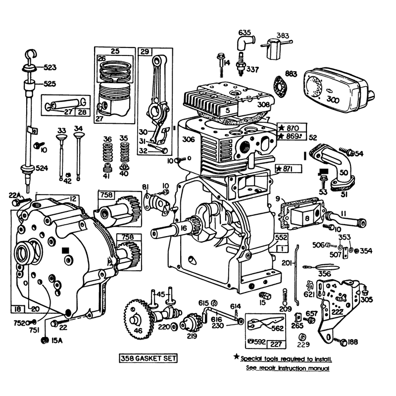 Engine Briggs & Stratton Model No. 252412-0685-01