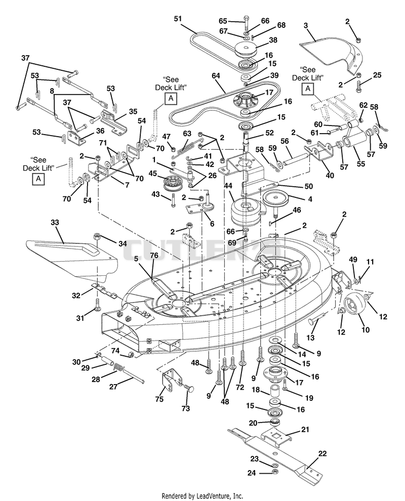 Deck, Belts, Blades And Idlers 40"