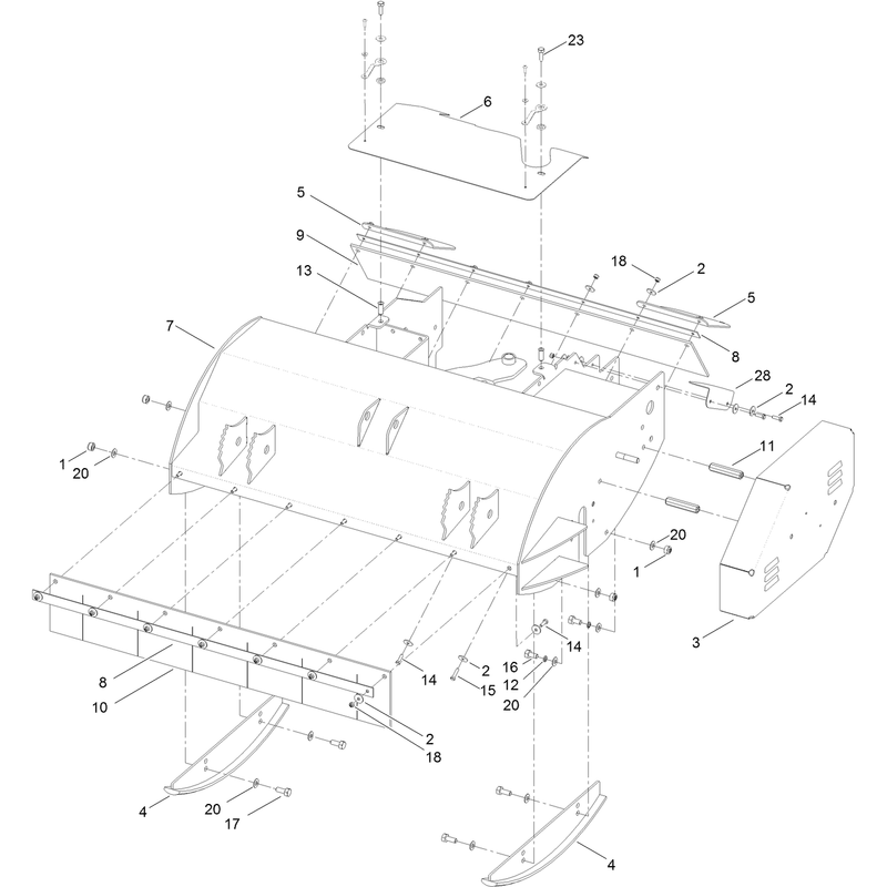 Chassis Cover and Guard Assembly 36 Inch Flail Attachment