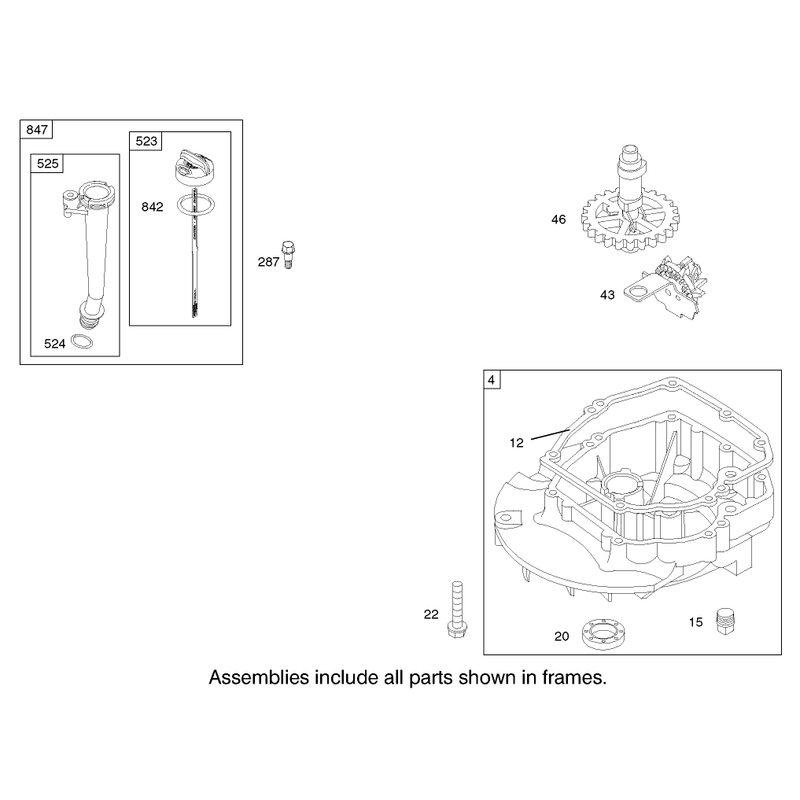 Crankcase Assembly Briggs and Stratton Model 122602-0120-E1