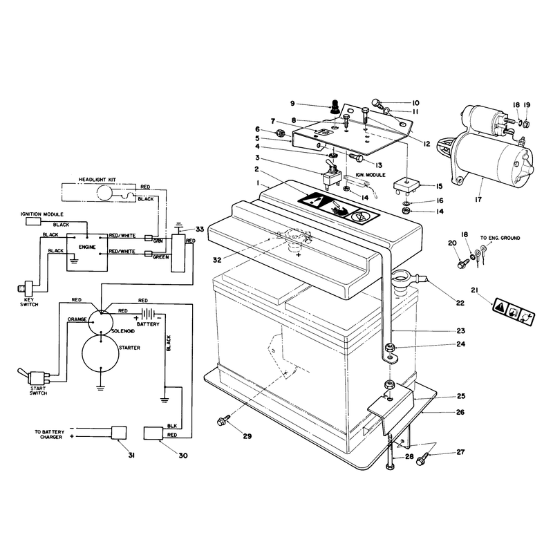 12 Volt Starter Motor Kit No. 68-7250 (optional)