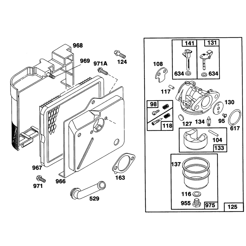 Engine Briggs and Stratton Model 124702-3115-01