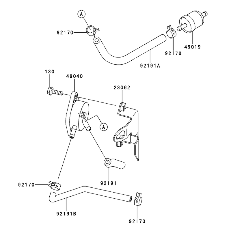 Fuel TankFuel Valve Assembly Kawasaki FH500V-AS30