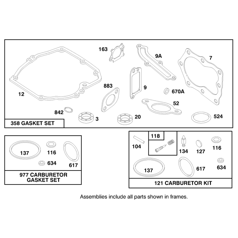 Engine Briggs and Stratton Model 127702-0645-01 Serial No 8900001 - 8901373