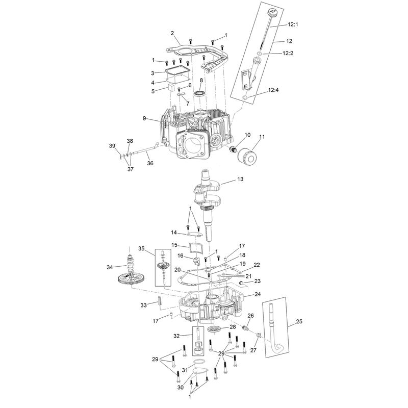 Crankcase and Crankshaft Assembly  Engine Assembly  No. 127-9041