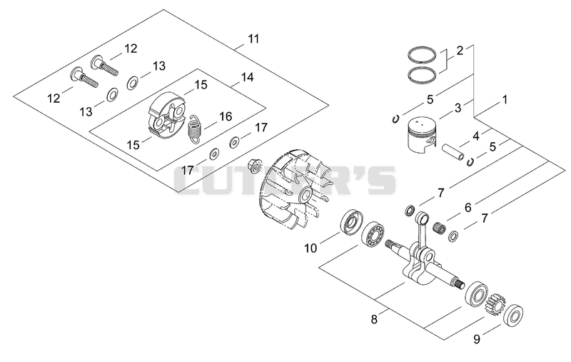 Clutch Shoe, Piston