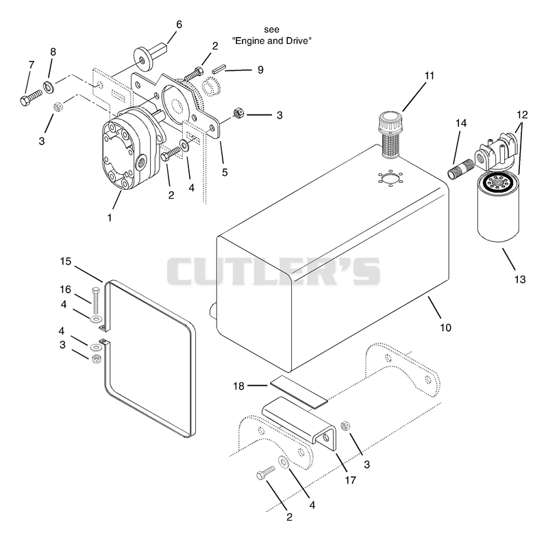 Hydraulic Pump, Tank And Filter