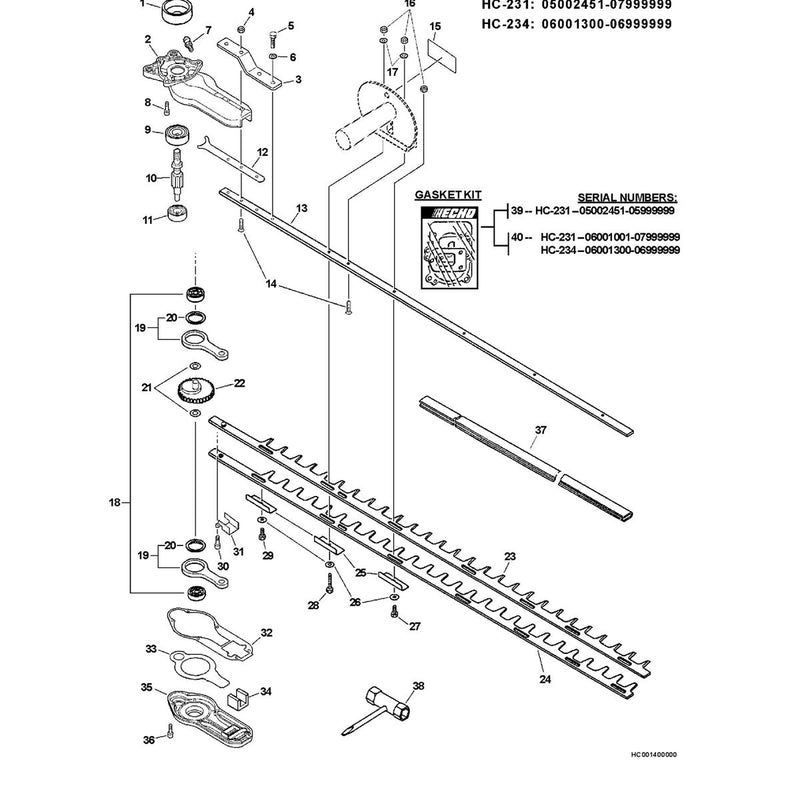 Blades, Gear Case,Tools S/N 05002451 - 05999999