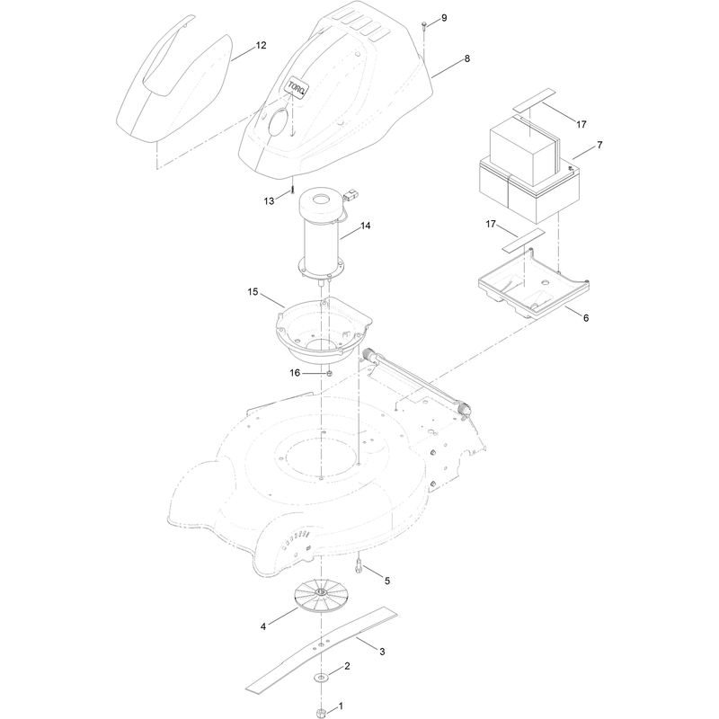 Shroud 36 Volt Motor and Battery Assembly