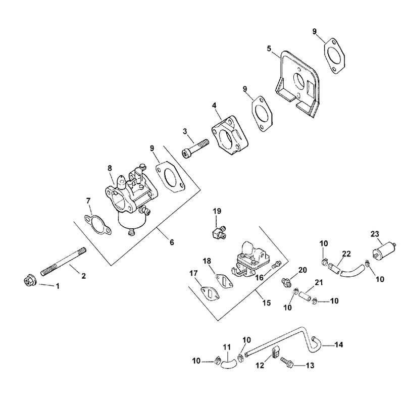 Carburetor and Fuel Pump Model 73429 Only