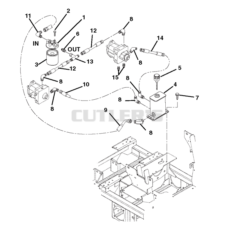 Hydraulic Tank, Filter, Pumps And Hoses