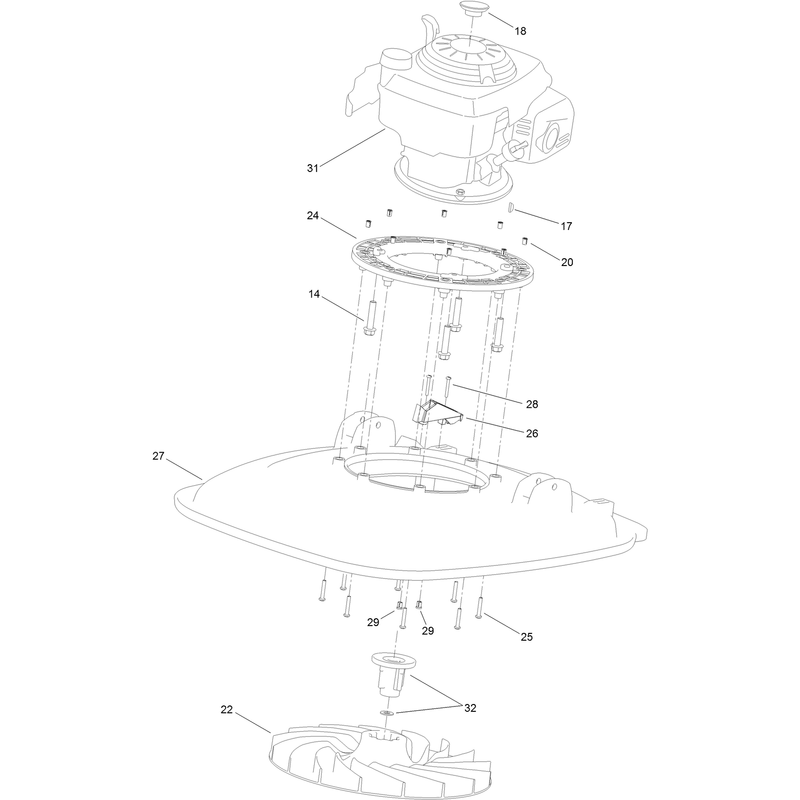 Engine and Deck Assembly