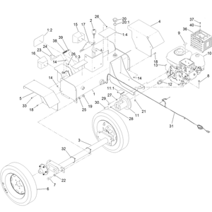 Engine Axle and Hydraulic Tank Assembly
