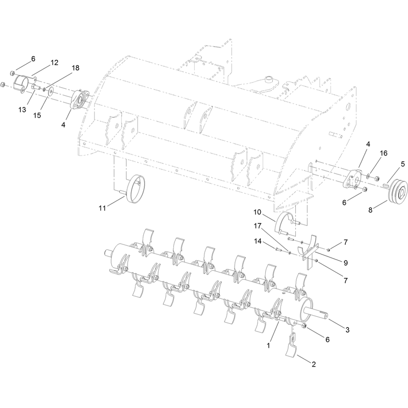 Rotor Assembly 36 Inch Flail Attachment