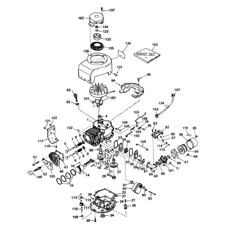 Engine Tecumseh Model No V60-70287j