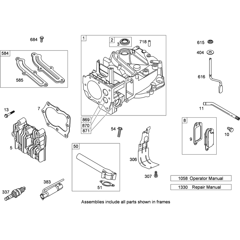 Cylinder Assembly Briggs and Stratton 126T07-0234-B1