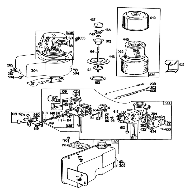 Engine Briggs and Stratton Model 130902-1162-01