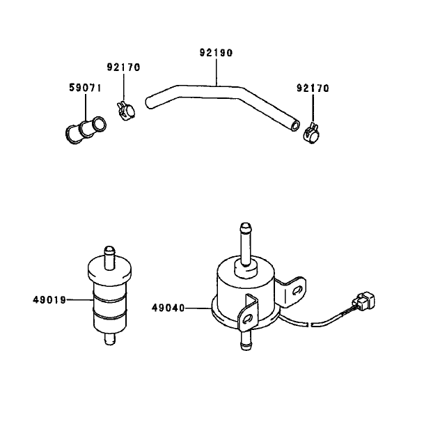 Fuel TankFuel Valve Assembly Kawasaki FD750D-AS03