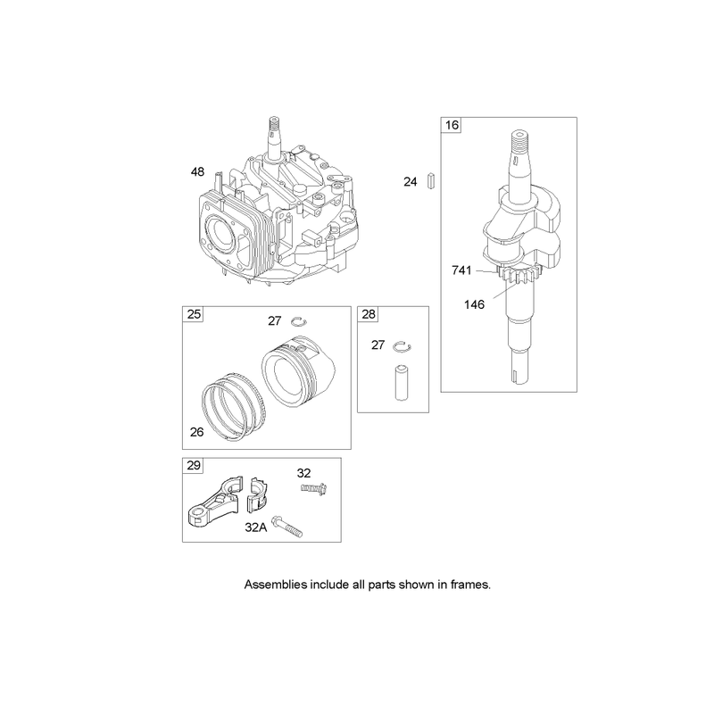 Crankshaft Assembly Briggs and Stratton 122607-0116-E1