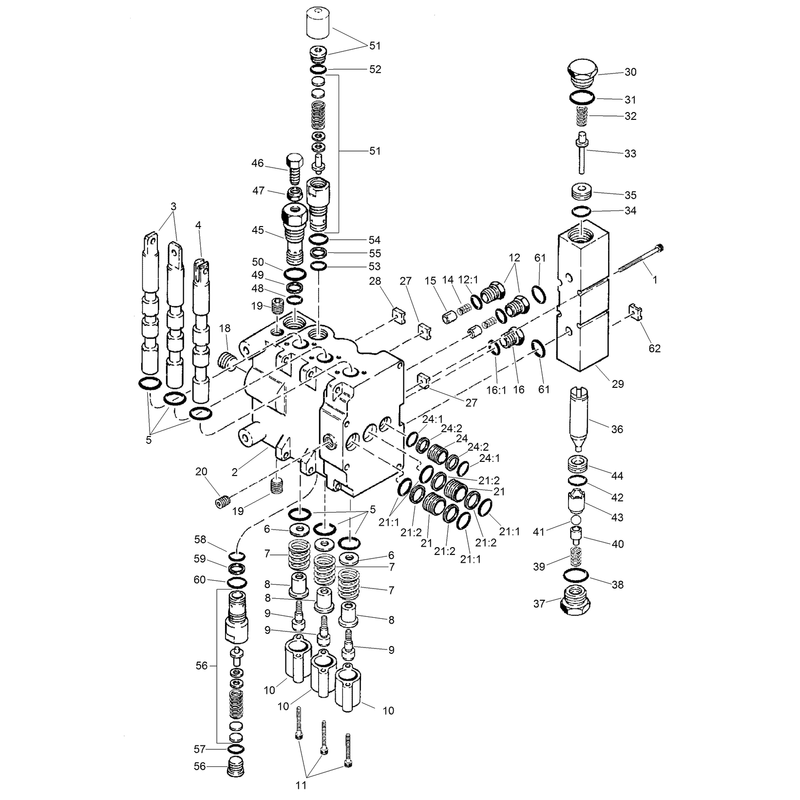 Backhoe Control Valve No. AU87400034  Inlet Section