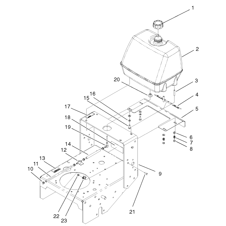 Frame Fuel Tank and Shift Plate Assembly