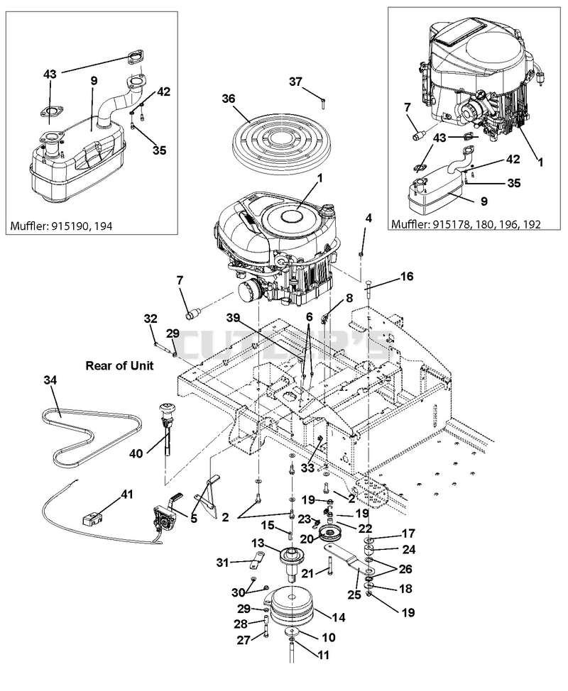 Engine, Exhaust, Belts And Idlers