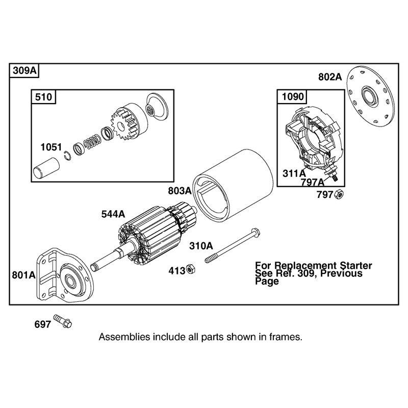 Replacement Starter Motor Assembly