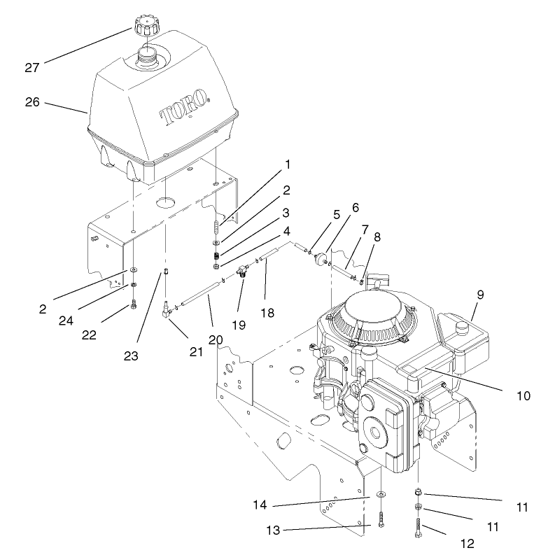 Engine and Fuel System Assembly