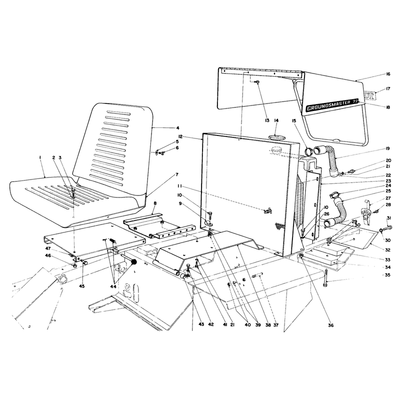 Seat Radiator and Hood Assembly