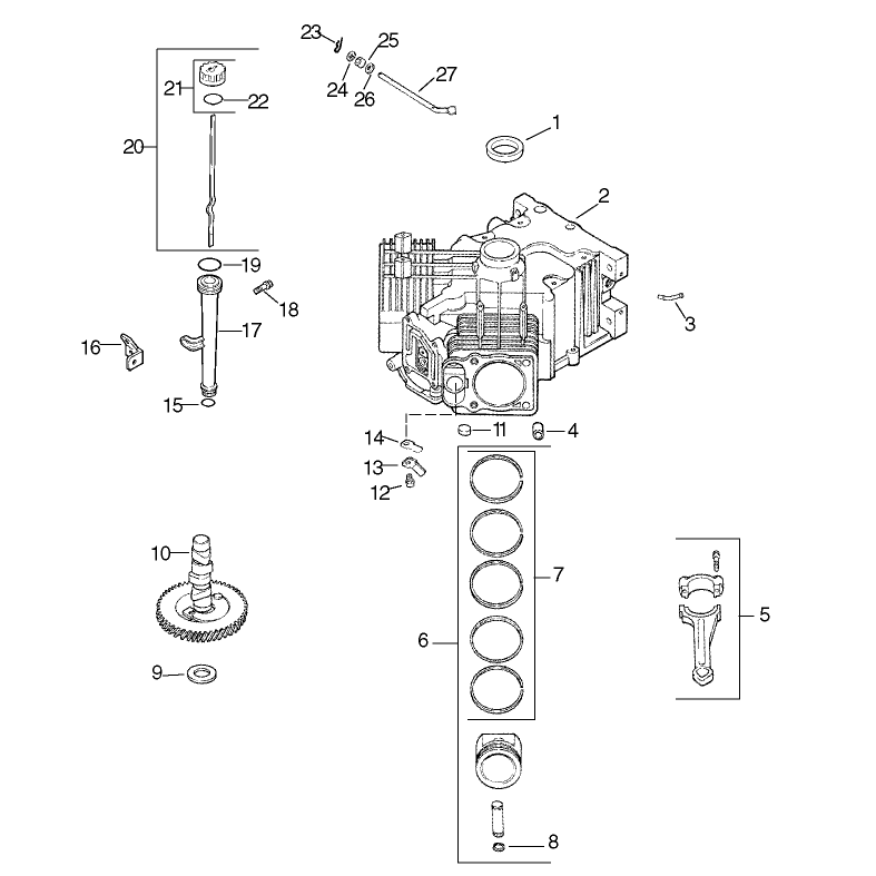 Group 2 Crankcase Assembly Kohler CV20S-PS65585