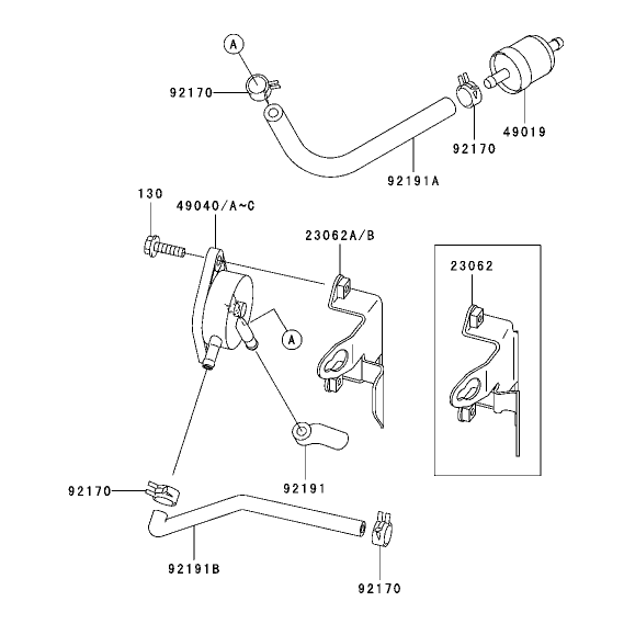 Fuel TankFuel Valve Assembly Kawasaki FH500V-ES10