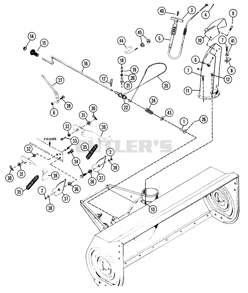 LIFT ASSIST, CHUTE CRANK AND DEFLECTOR