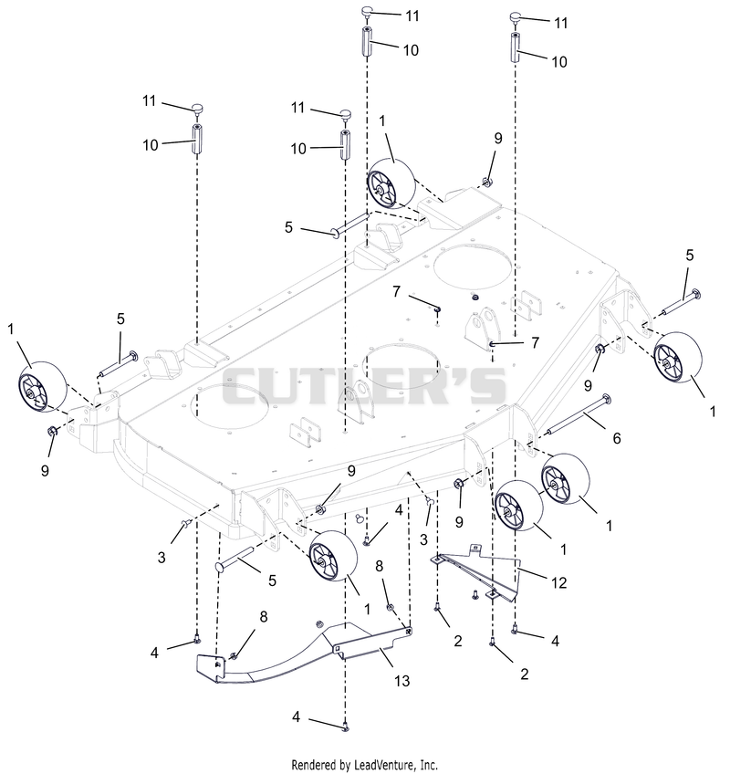 Anti- Scalp Wheels and Baffles - 52" - RD