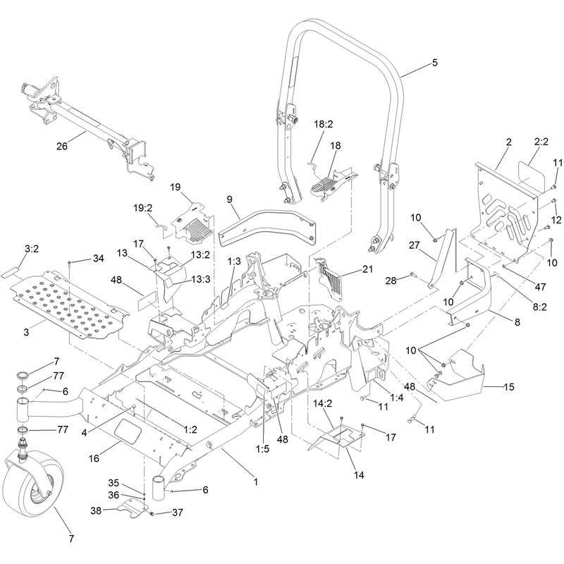 Frame, Caster and Z Stand Assembly