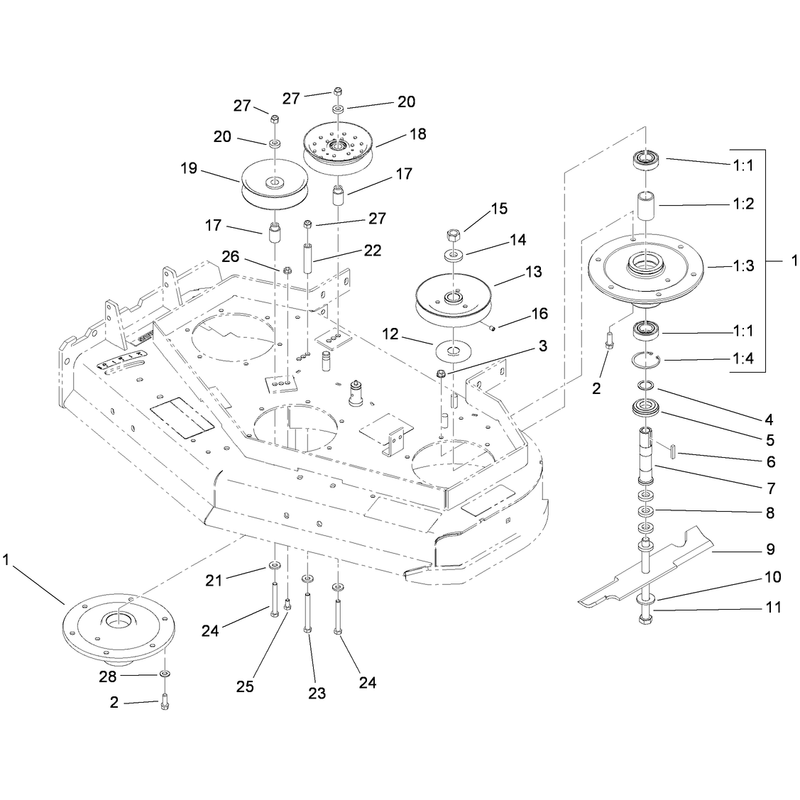 Sheave, Spindle and Blade Assembly