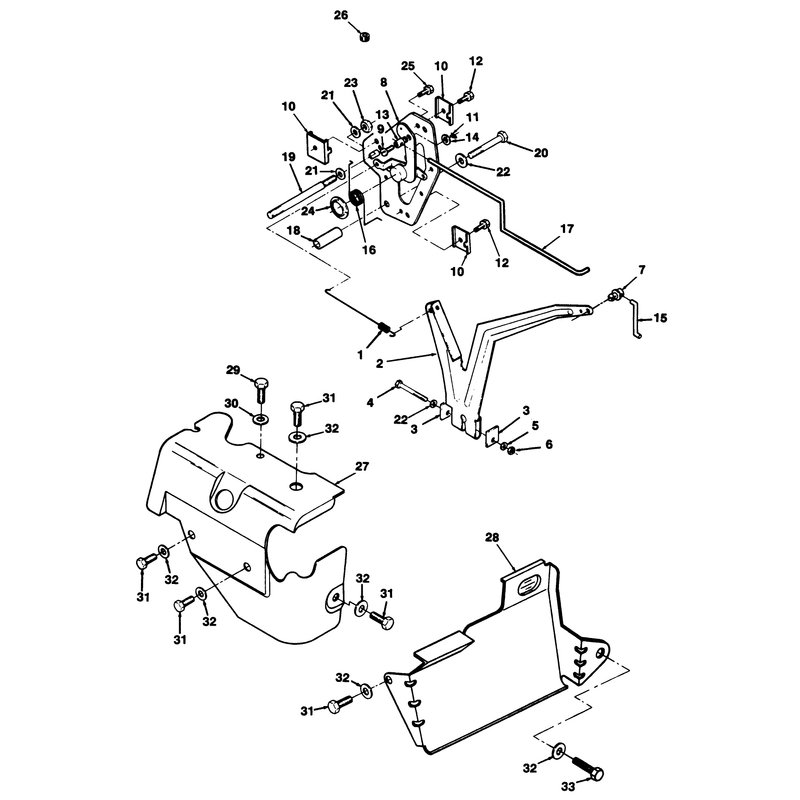 12hp Engine Governor Linkage & Cover Assembly