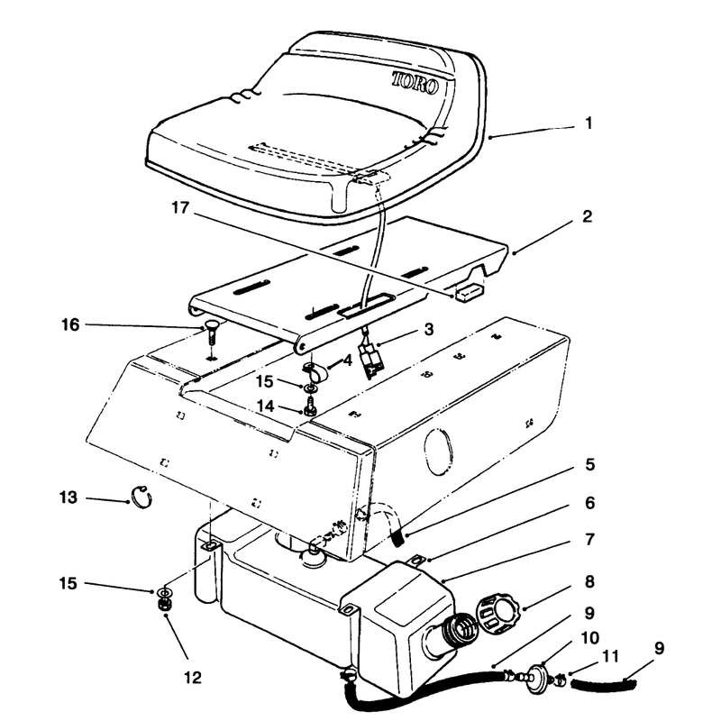 Seat and Gas Tank Assembly
