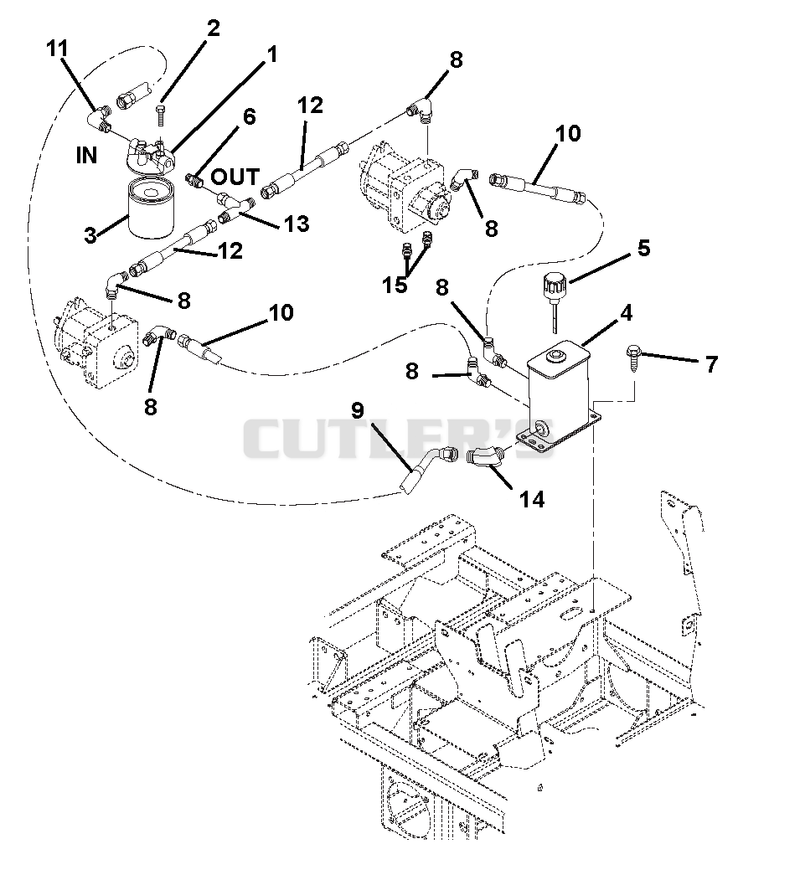 Hydraulic Tank, Filter, Pumps And Hoses
