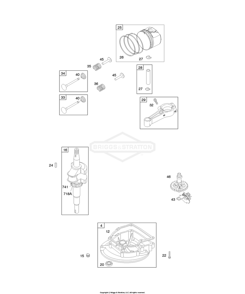 Crankshaft, Piston/Ring/Connecting Rod, Valves, Piston/Rings/Connecting Rod