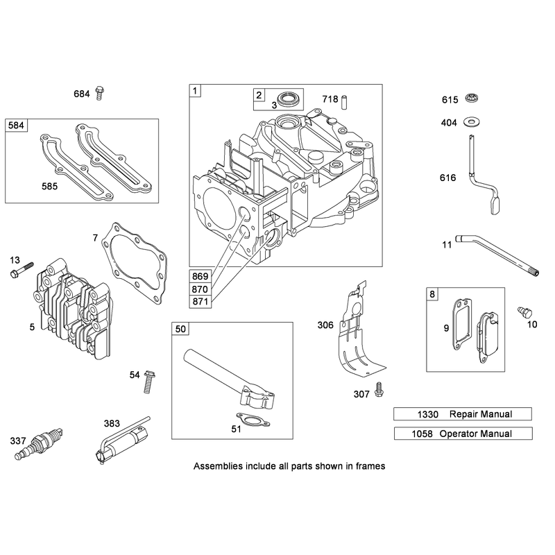 Cylinder Assembly Briggs and Stratton 126T05-0240-B1