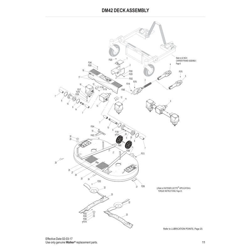 DM42 DECK ASSEMBLY
