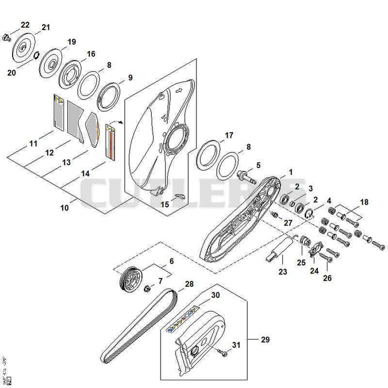 Cast arm with guard