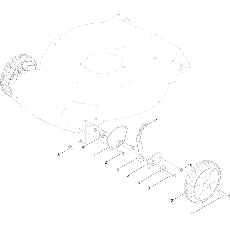 Front Wheel and Height of Cut Assembly